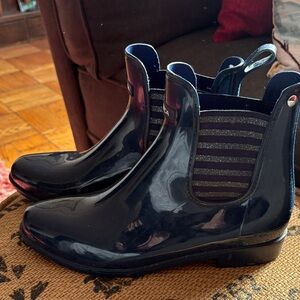 Women's Blue Ankle Rain Boots